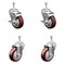 Service Caster 4 Inch Maroon Polyurethane Swivel 3/8 Inch Threaded Stem Caster Brakes SCC, 2PK SCC-TS20S414-PPUB-MRN-TLB-381615-2S2 - alternate 1